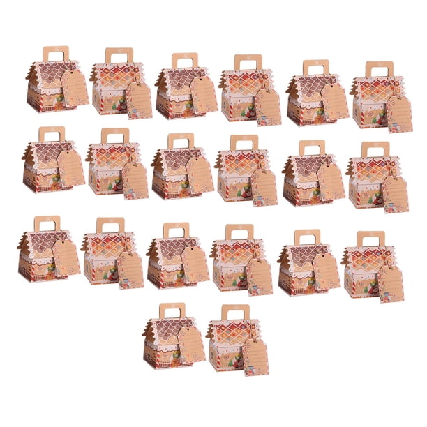 20 Bolsas de Regalo Navideñas, Bolsas de Papel Kraft Navideñas, Suministro de Envoltura, Bolsa de Recuerdo de Fiesta para Fiesta de Navidad, Boda, Pas