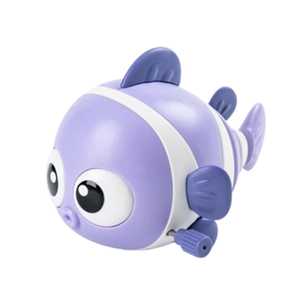 Juguetes de baño de peces de cuerda, juguete de agua para nadar, regalo educativo, juguete interactivo, juguetes de animales de dibujos animados, jugu , Violeta