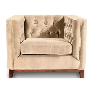 Latam Home - Sofá Roma 1C Tela Velvet Beige