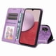 thumbnail image 2 of Funda tipo cartera FOXDOCK para Samsung Galaxy A14 5G , diseño girasol en relieve, cuero PU, cierre magnético, soporte y tarjetero, 2 of 5