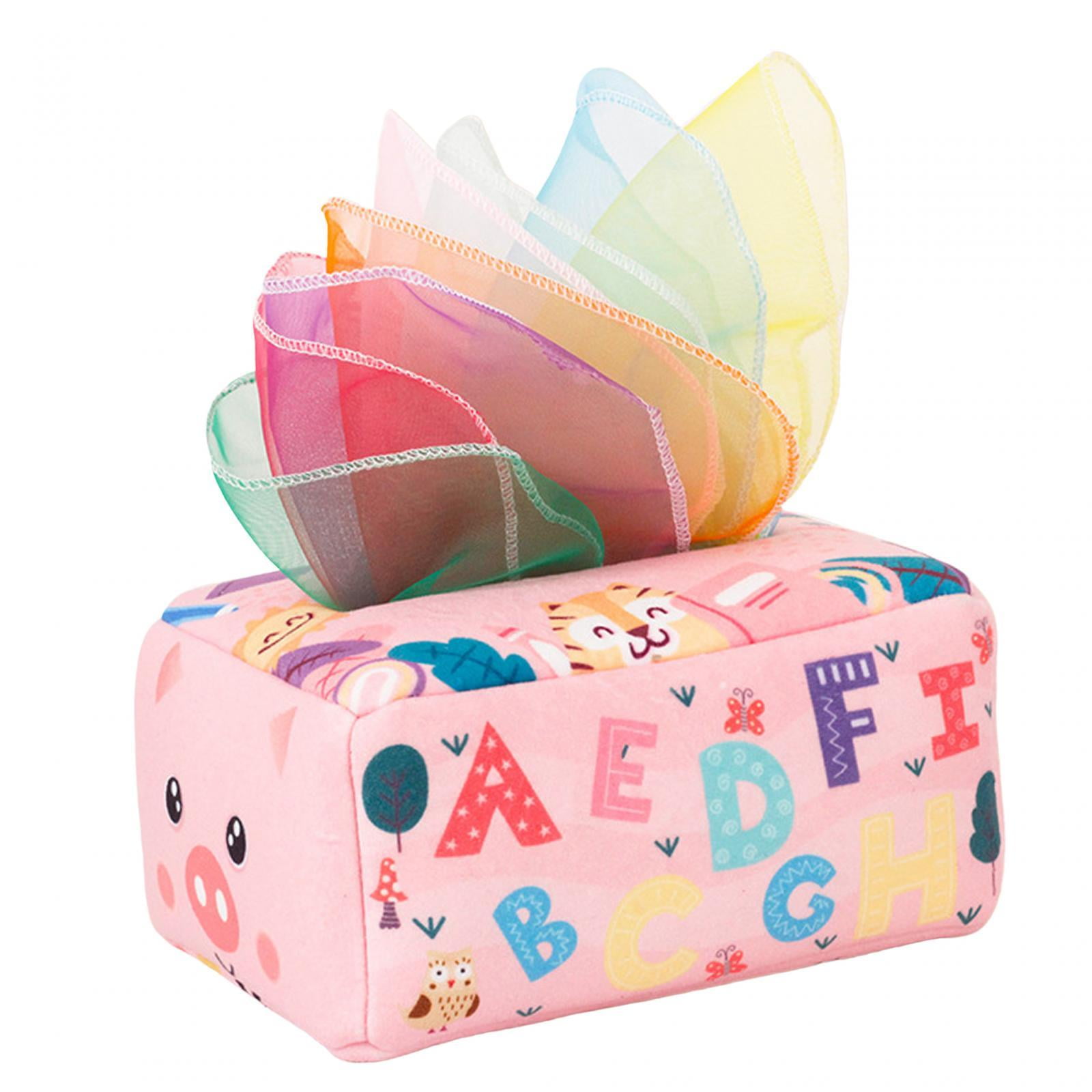 Magideal - Juguetes Sensoriales Para 6-12 Meses,caja De Pañuelos Para Bebés Para Niños Pequeños,juguetes Para Bebés De 6-12 Meses,bufandas Sensoriales , Cerdo