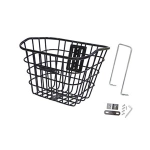 Ioensy - Cesta Delantera Multiusos Para Motocicleta, Scooter Y Bicicleta, Con Soporte Negro