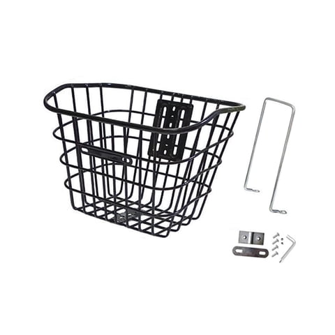 Ioensy - Cesta Delantera Multiusos Para Motocicleta, Scooter Y Bicicleta, Con Soporte Negro