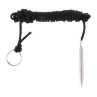 Magideal - Cordón De Anillo Dividido De Stringer De Pesca Paracord, Soporte De Pescado Fuerte Con Pasador De Roscado De Metal Para Equipos De Pesca De Campamento Negro