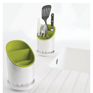 Movi - Organizador Escurridor Para Utensilios De Cocina Verde Y Blanco