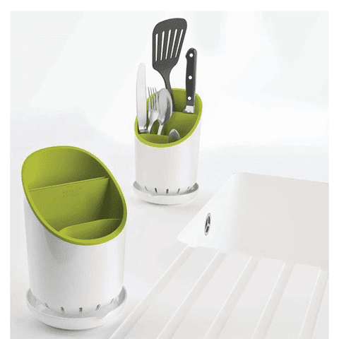 Movi - Organizador Escurridor Para Utensilios De Cocina Verde Y Blanco