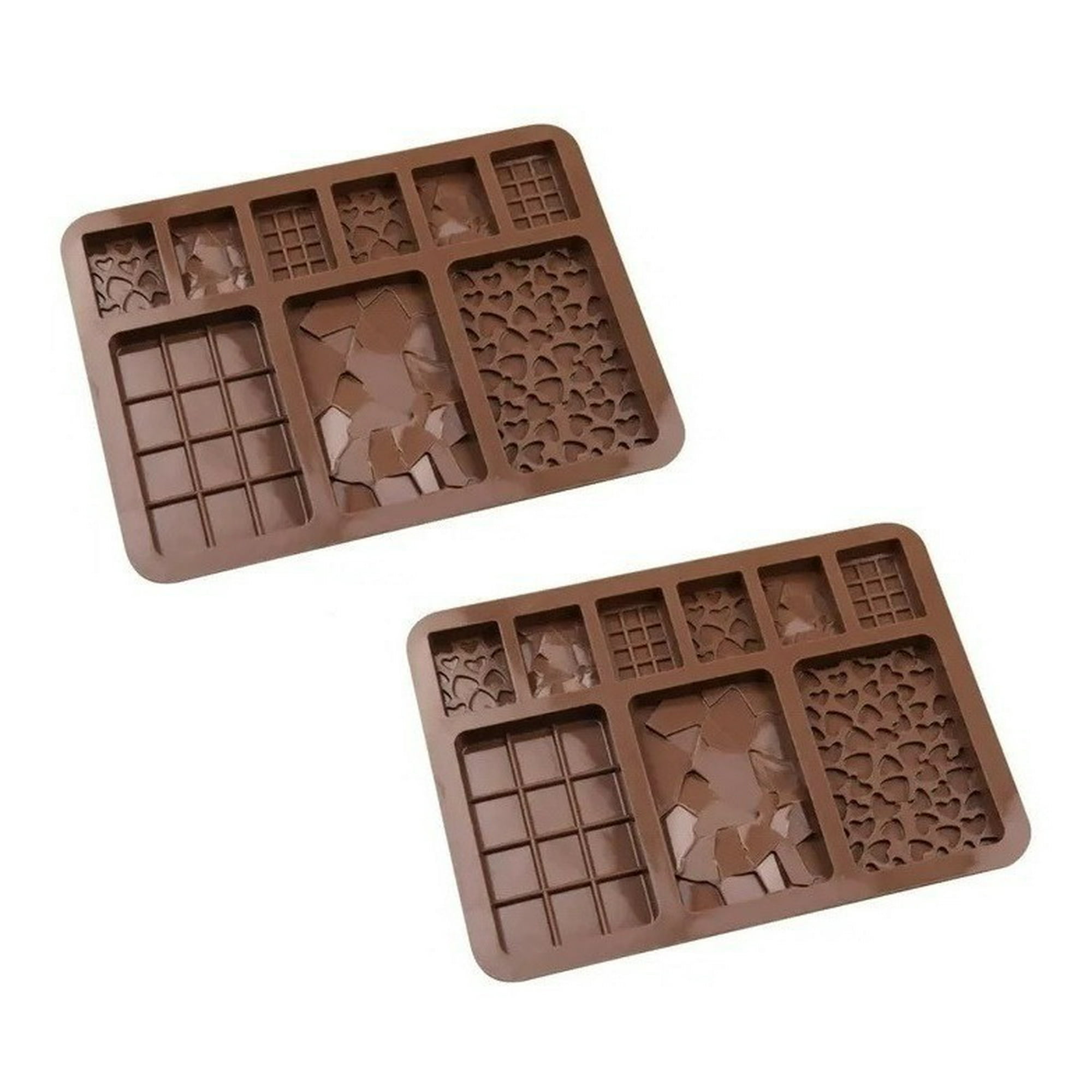 Genérico - X2 Moldes De Chocolate Moldes Barra De Chocolate Silicona