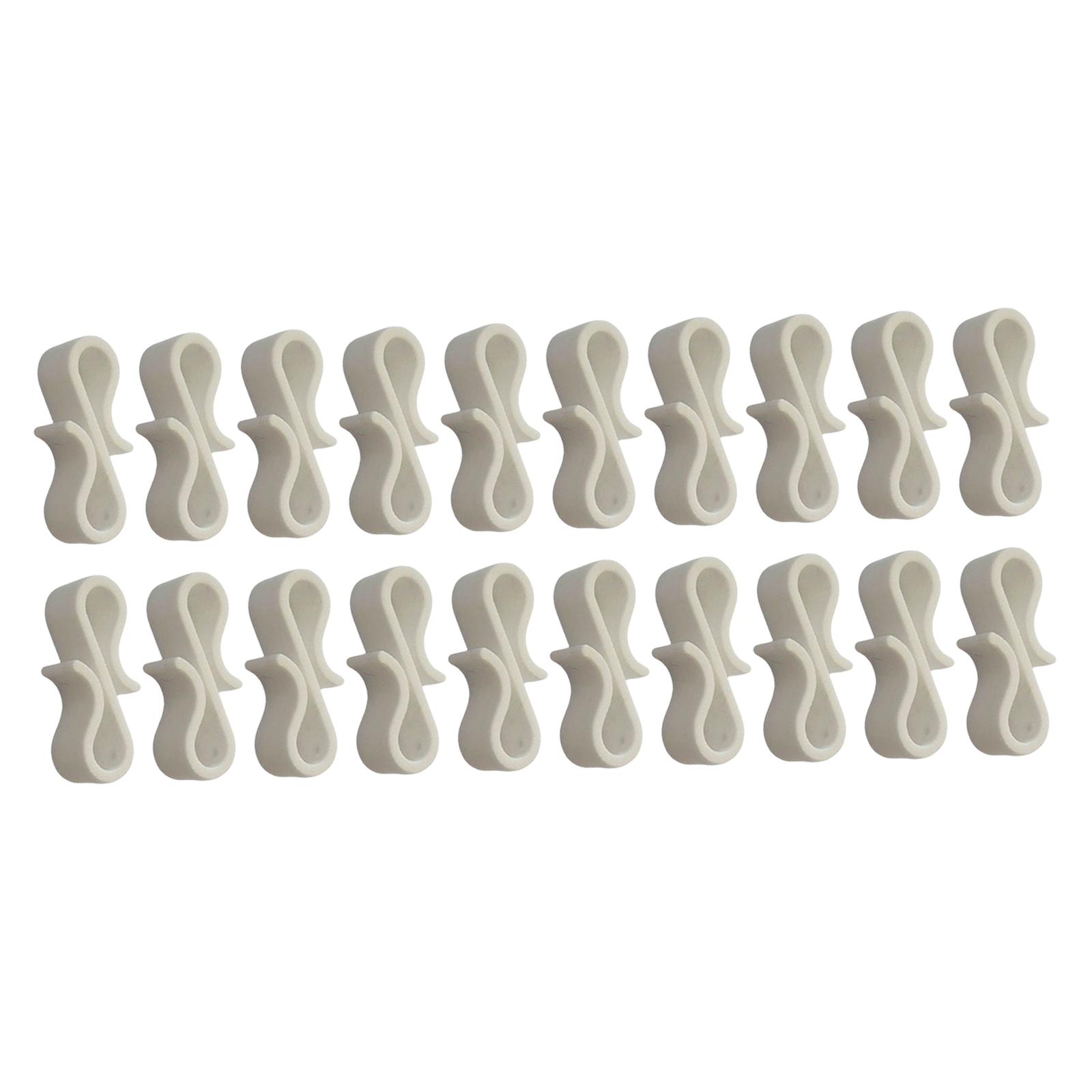 Bothyi - Ganchos Para Luces De Navidad, Prácticos Y Prácticos, Con Forma De S, Para Toallas, Oficina, 20 Unidades, Color Blanco