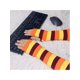 thumbnail image 5 of Guantes sin dedos para mujer INSPIRE CHIC impresos de largo hasta el codo calentadores de brazos tejidos Marrón Naranja Amarillo, 5 of 5