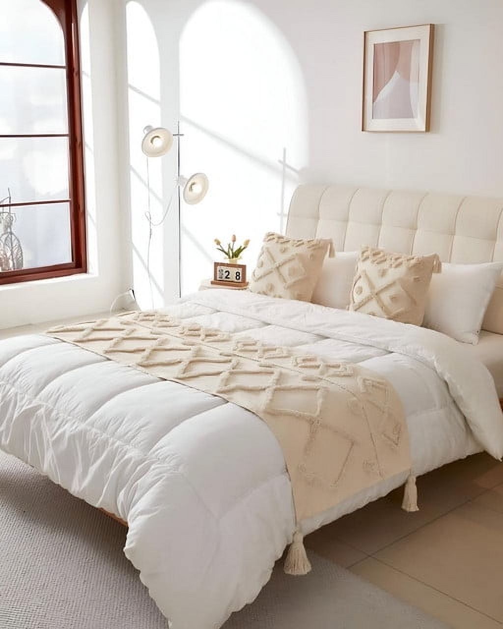 Todo Para El Hogar - Juego De Piecera De Cama Mas 2 Cojin Con Fundas Modelo Boho