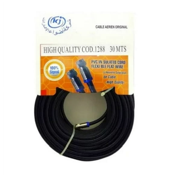 Cable Coaxial 30mts Negro