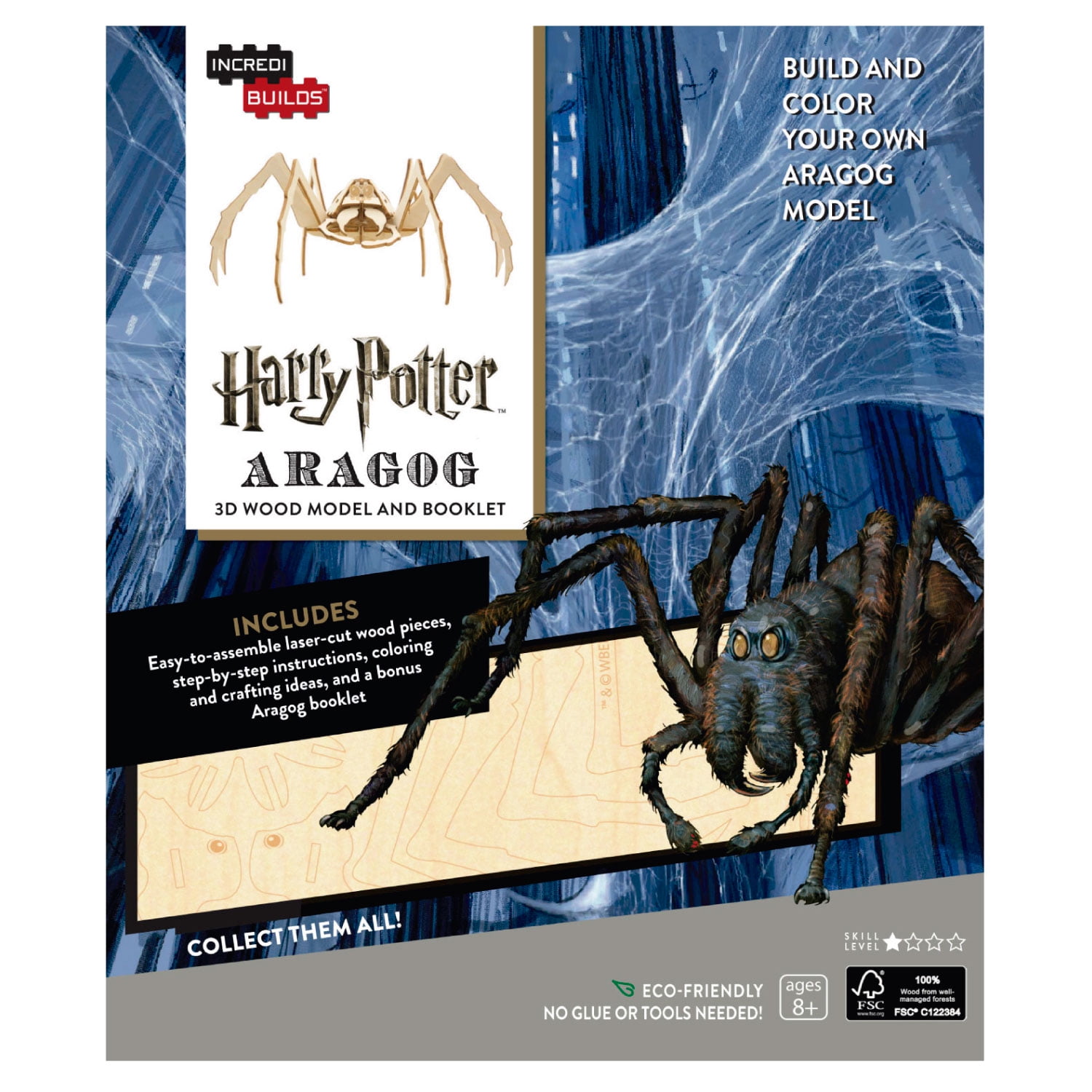 Insight - Harry Potter: Aragog - Libro Y Modelo Armable En Madera
