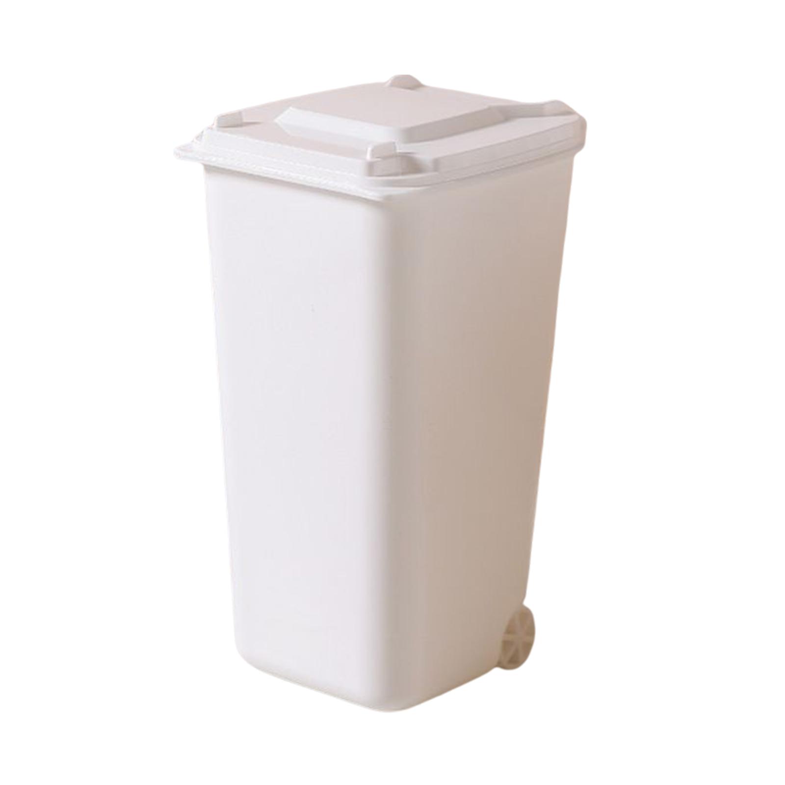 Bothyi - Caja De Almacenamiento De Escritorio Cubo De Basura Multiusos Para Sala De Estar Coches Mesita De Noche Blanco