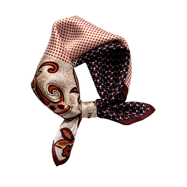 Pañuelo cuadrado pequeño de seda morera para mujer - Pañuelo para el cuello - Pañuelo de seda - 53 x 53 cm