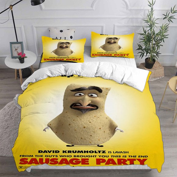 Sausage Party Bedding Sets Comforter Quilt Bed Cover Duvet Cover Pillow Case 2-3 Pieces Sets Kids Adult Size