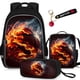 thumbnail image 1 of Juego de mochilas escolares TILYTADLY Fire Basketball de 17 pulgadas, 4 piezas, 1 of 8