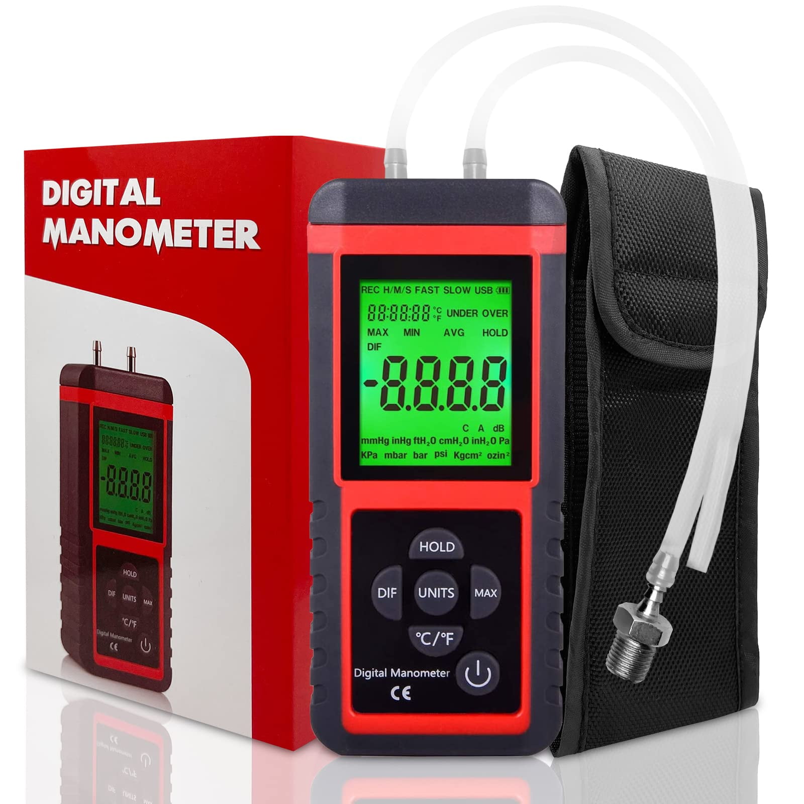 Medidor De Presión De Aire Profesional Manometer Ehdis