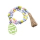 thumbnail image 1 of Guirnalda De Cuentas De Madera Pascua Con Borlas Para Decoraciones De Vacaciones En El Campo Verde, 1 of 5
