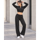 thumbnail image 4 of Conjunto Deportivo Mujer Chaqueta Crop Cierre Y Pantalón Palazzo, 4 of 5