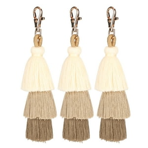 3 Llaveros Con Borlas De Estilo Bohemio, Colgantes De Moda Para Equipaje, Mochila, Decoración, Color Café