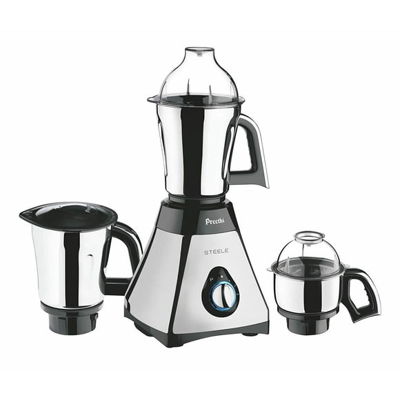 Amoladora mezcladora Preethi Steele, 3 tarros, 550 W, plata, 1,5 L, 1,0 L y 0,5 L