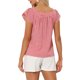thumbnail image 3 of INSPIRE CHIC Blusa de Mujer para Regreso a Clases Verano Cuello Cuadrado Gingham Manga Corta S Roja, 3 of 6