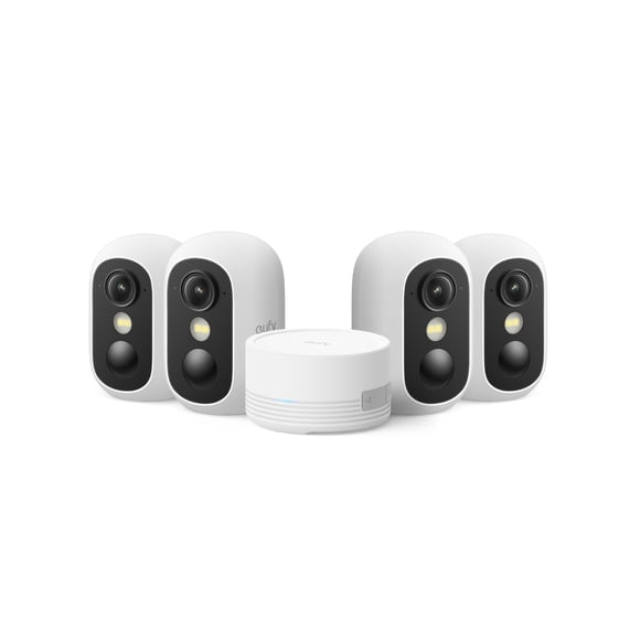 Kit eufy Security EufyCam C35 de 4 cámaras, cámara de seguridad inalámbrica para interiores/exterior