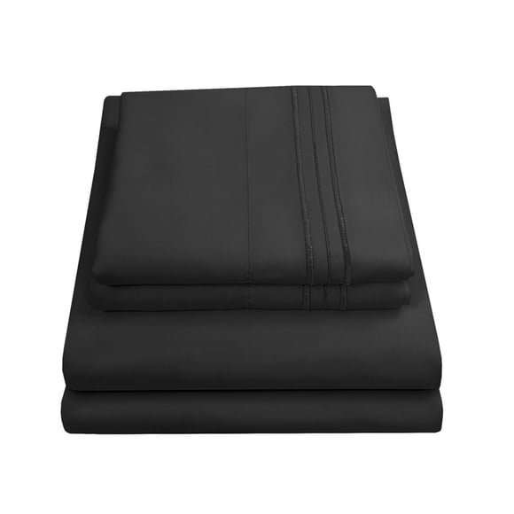 Sábanas Sweet Home Collection Supreme Queen, color negro