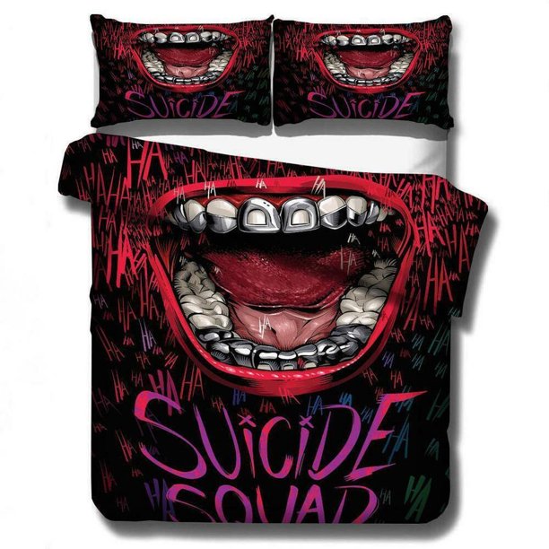 Joker Harley Quinn Quilt Duvet Cover Set Home Textiles Bedroom Decor 3-Piece Bedding Set