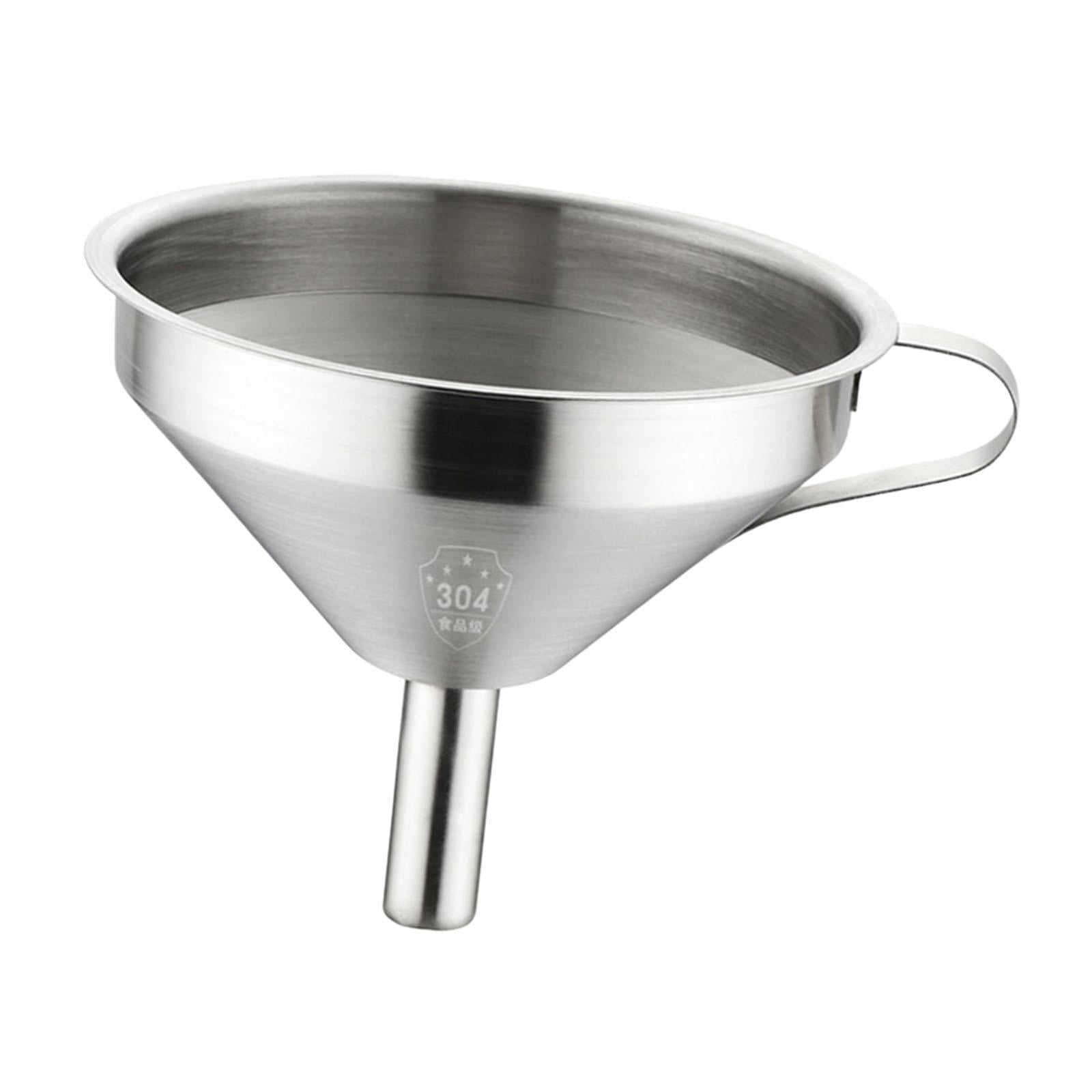 Magideal - Embudo De Acero Inoxidable 304, Embudo Para Líquidos Y Aceite, Utensilios De Cocina Duraderos, Embudo De Cocina Con Colador Extraíble Para Transferir , Medio