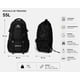 thumbnail image 4 of Mochila Trekking 55 L Gran Capacidad con 5 Compartimientos y Ajustes, 4 of 8