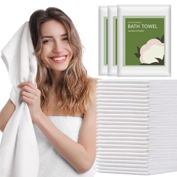 Toallas de baño desechables Rngwaper, 140 x 70 cm, de secado rápido, paquete de 25
