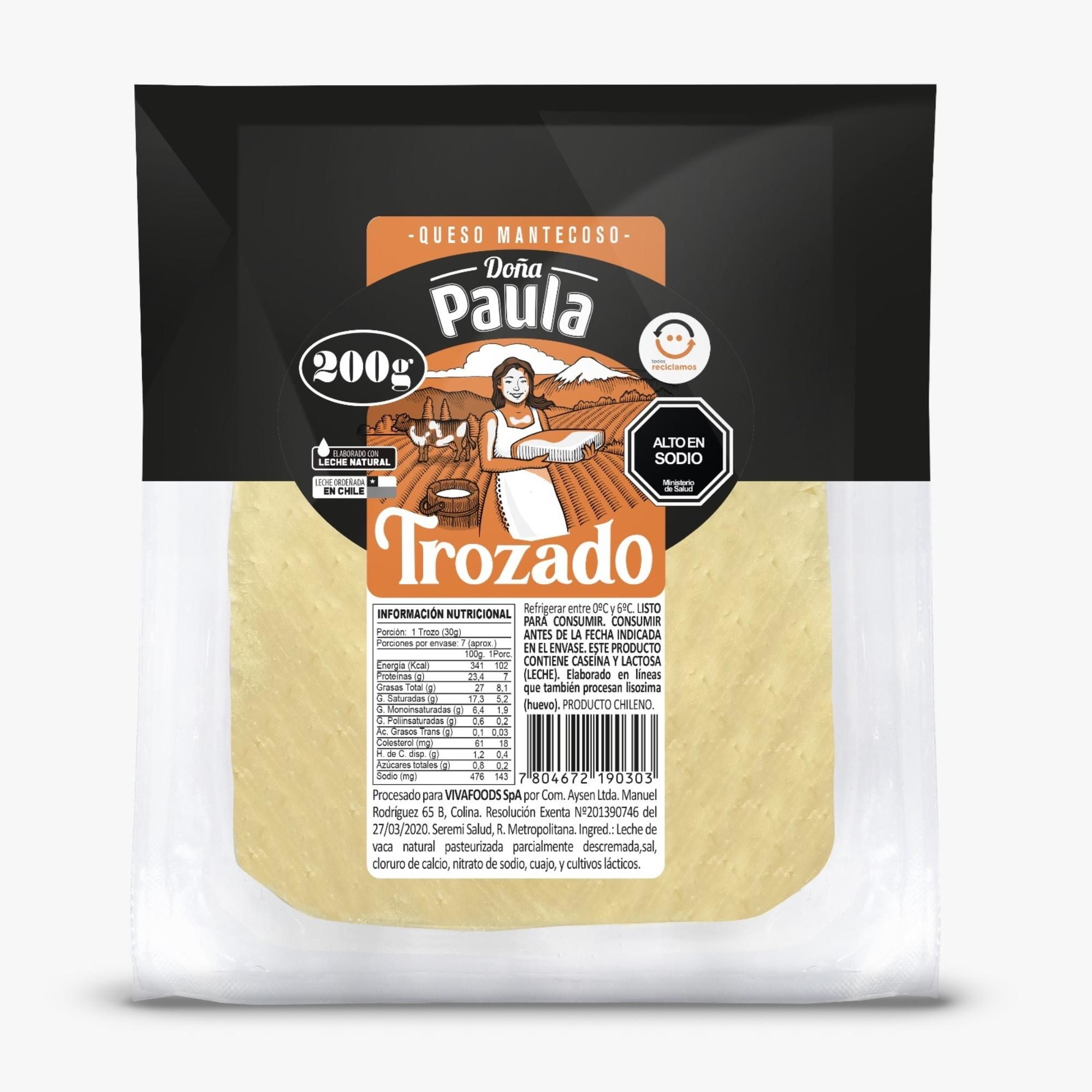 Queso Mantecoso Trozado 200 g Doña Paula