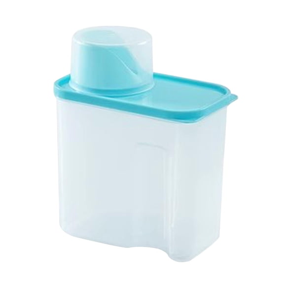 Contenedores De Detergente En Polvo Caja De Almacenamiento De Polvo De Lavandería Transparente Para Armario 2L Azul