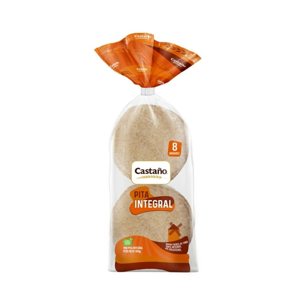 Pan Pita Integral 8 Un, 300 g