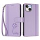 thumbnail image 3 of Funda Cartera Trébol para iPhone 13/iPhone 14 con Ranuras Tarjetas y Carga Inalámbrica Morado claro, 3 of 6