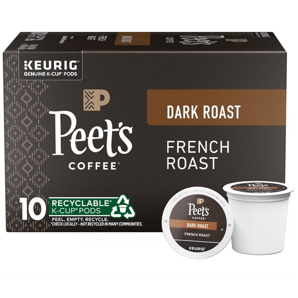 Coffee Pods Peet's Coffee Dark Roast French Roast, 10 unidades