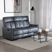 Vys Spa - Sofa Reclinable 3 Cuerpos Monaco Grey Con Posavasos De Aluminio