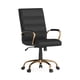 thumbnail image 1 of Silla de escritorio Flash Furniture Whitney con respaldo medio, cuero negro, 1 of 9