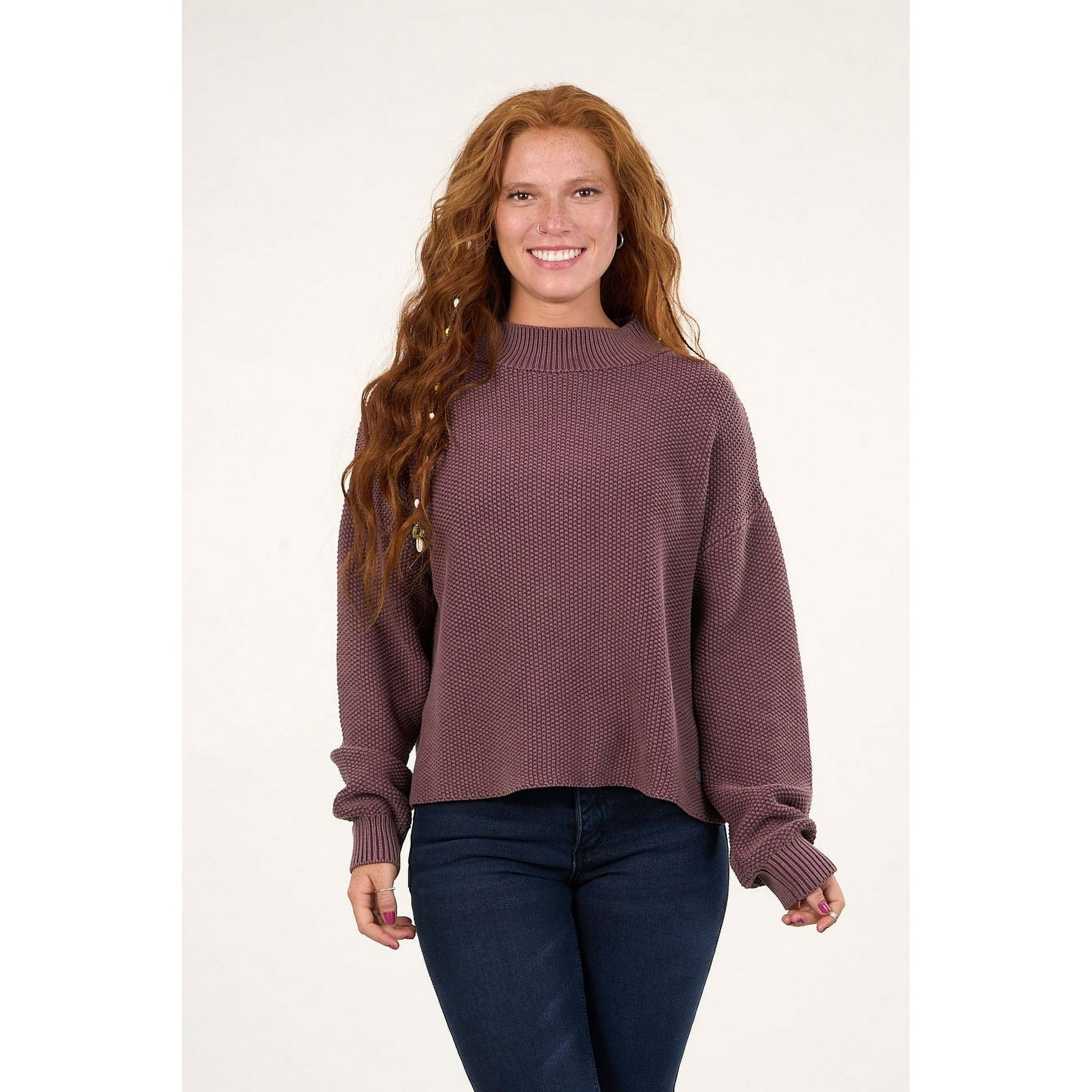 Polemic - Sweater Mujer Algodon Con Proceso Ciruela