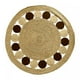 thumbnail image 2 of Alfombra Redonda De Yute Borde De Circulos Negro y Franja, 2 of 5