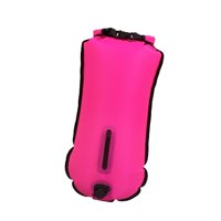 Ioensy - Boya De Natación Con Flotador Y Bolsa Impermeable De 28 L Para Entrenamiento De Surfistas Y Deportes Acuáticos, Color Rosa Y Rojo
