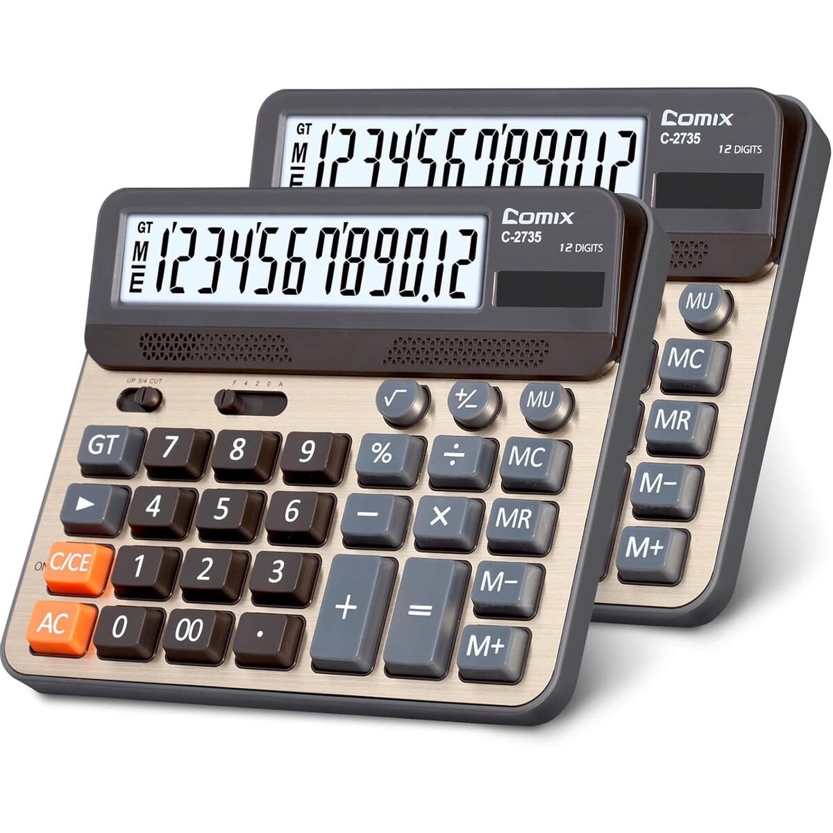 Calculadora Escritorio Comix 12 Dígitos Teclas Grandes Dual
