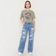 thumbnail image 4 of Polera Mujer Fun M/C Crop Verde Acid Wash Corona, 4 of 5