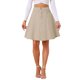 thumbnail image 1 of INSPIRE CHIC Falda de Mujer Regreso a Clases Cintura Alta Línea A Acampanada Casual Falda de Mezclilla Vaquera Caqui S, 1 of 6