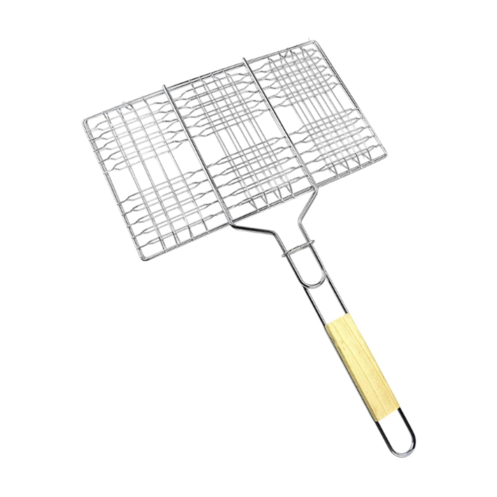 Magideal - Gill Basket Grill Grill Clip De Cocción Portátil Accesorios De La Parrilla Bbq Basking Basking Acero Inoxidable Para Carne De Mariscos De Mariscos De 335Cmx20Cm