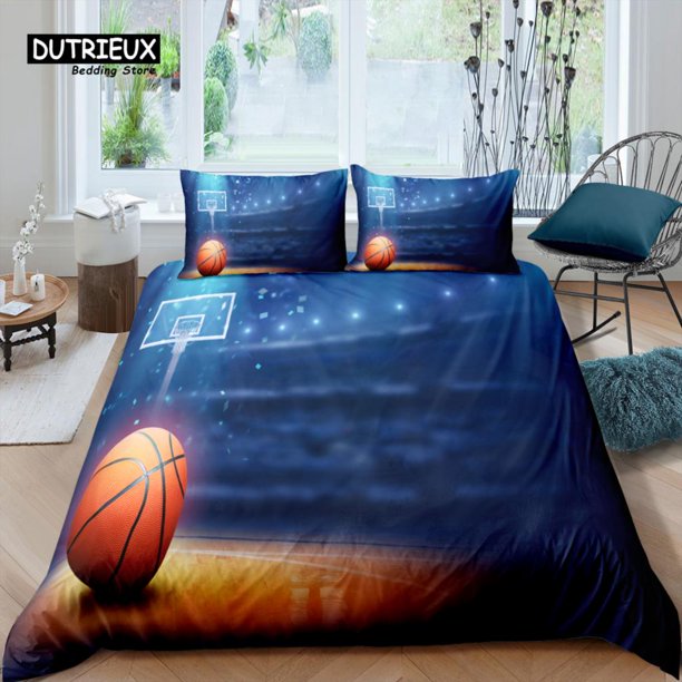 x2155 Bed SheetsHome Living Luxury Basketball CourtBedding Set Kids Duvet Cover Pillowcase Sport Bedding Set and EU/US/AU/UK Size 3-Piece Bedding Set (1 Duvet Cover + 2 Pillow Shams) nj2155