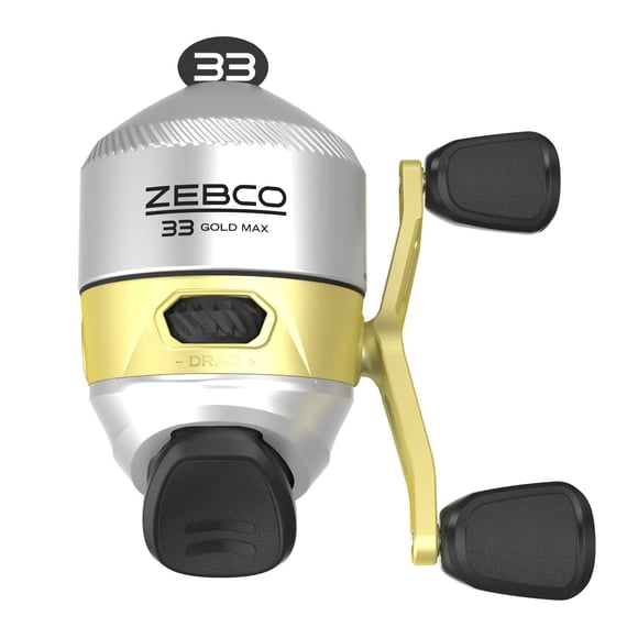 Carrete de pesca Zebco 33 MAX Gold Spincast relación de engranajes 2.6:1