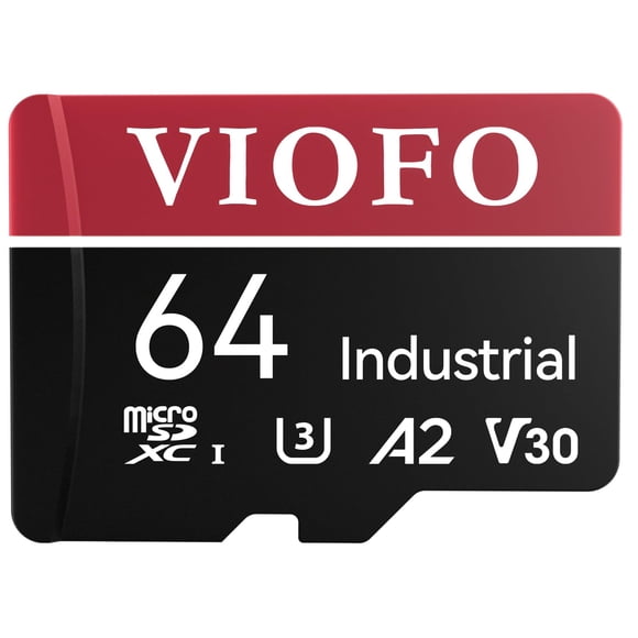Tarjeta microSD VIOFO 64GB de grado industrial U3 A2 V30 con adaptador
