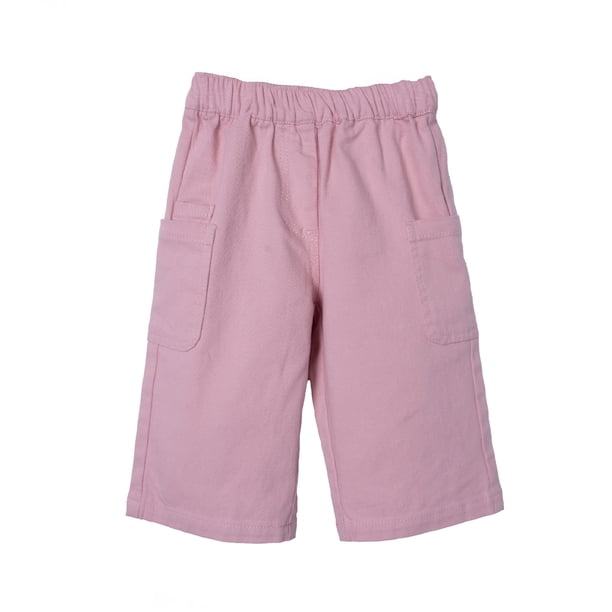 Pantalón Bebé Niña Gabardina Cintura Elasticada Rosado